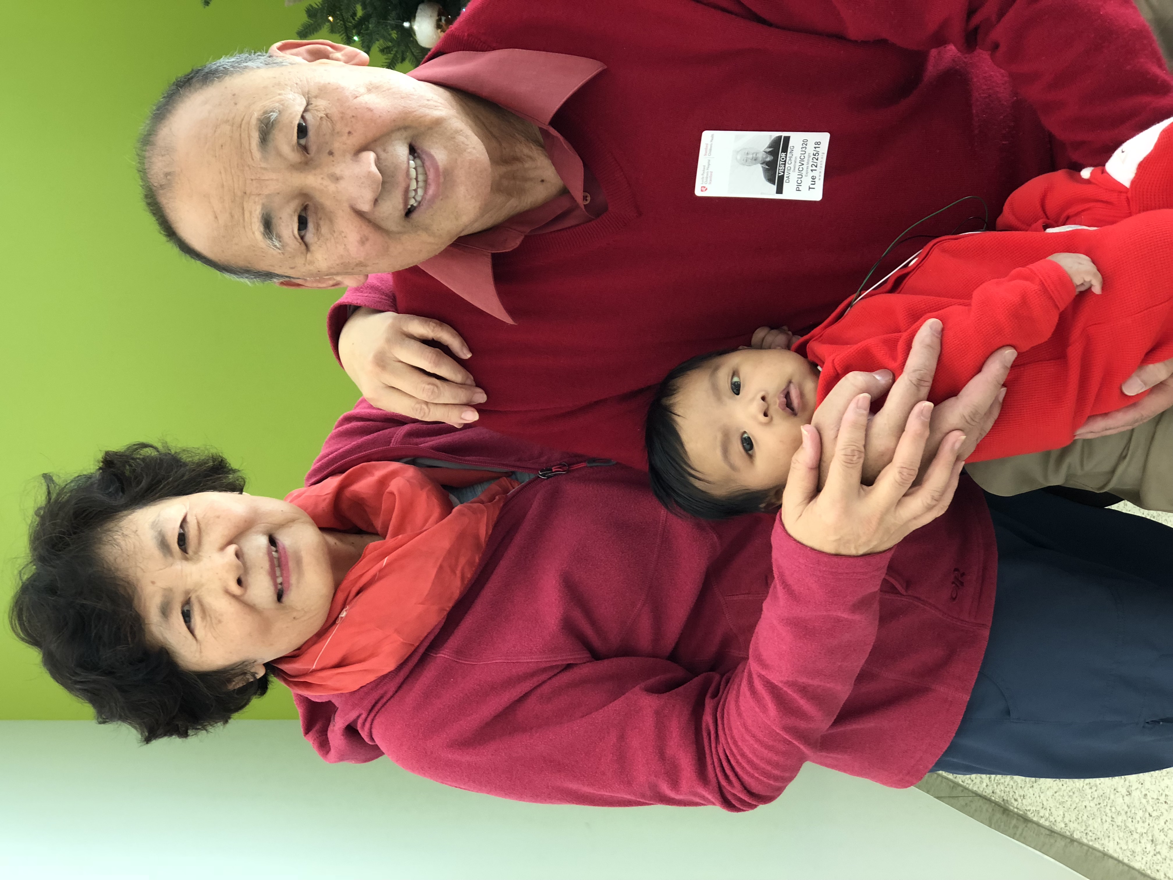 David and Gloria Chung with their grandson 5 days after the operation.